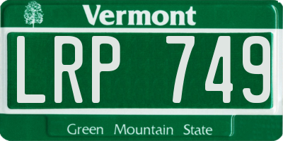 VT license plate LRP749
