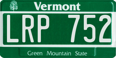VT license plate LRP752