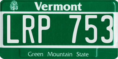 VT license plate LRP753