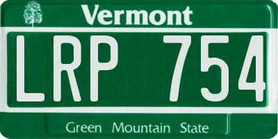 VT license plate LRP754