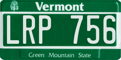 VT license plate LRP756
