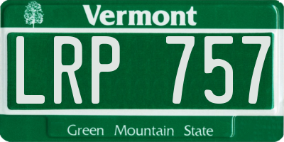 VT license plate LRP757