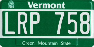 VT license plate LRP758