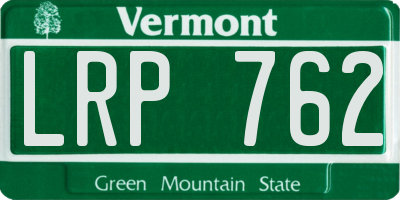 VT license plate LRP762