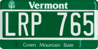 VT license plate LRP765
