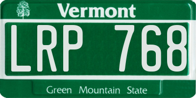 VT license plate LRP768