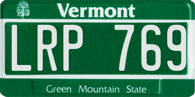 VT license plate LRP769