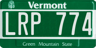 VT license plate LRP774