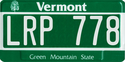 VT license plate LRP778