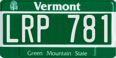 VT license plate LRP781