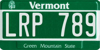 VT license plate LRP789