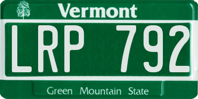 VT license plate LRP792