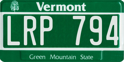 VT license plate LRP794