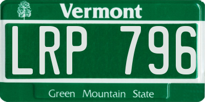 VT license plate LRP796