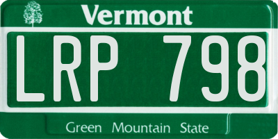 VT license plate LRP798