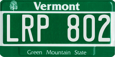 VT license plate LRP802