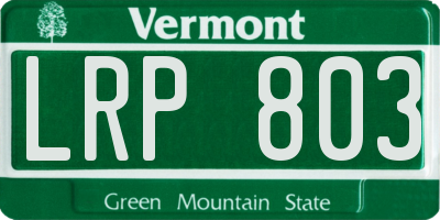 VT license plate LRP803