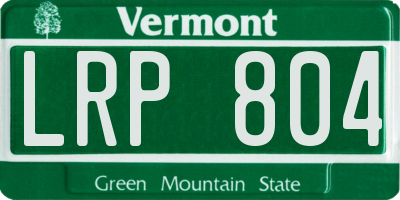 VT license plate LRP804