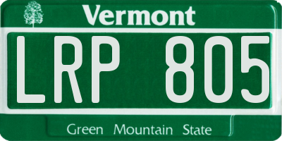 VT license plate LRP805