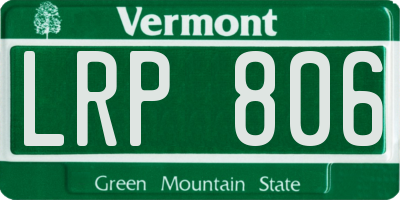 VT license plate LRP806