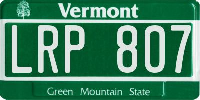VT license plate LRP807