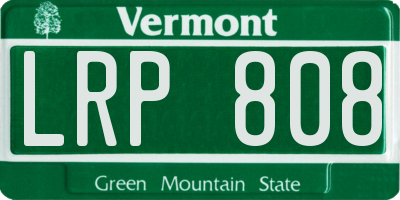 VT license plate LRP808