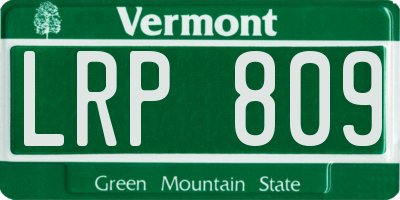 VT license plate LRP809