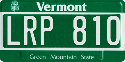 VT license plate LRP810
