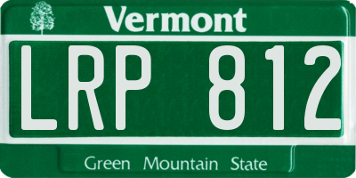 VT license plate LRP812