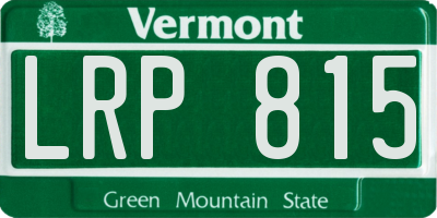 VT license plate LRP815