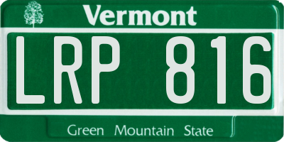 VT license plate LRP816