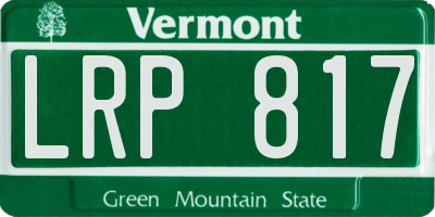 VT license plate LRP817
