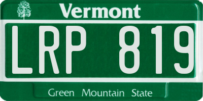 VT license plate LRP819