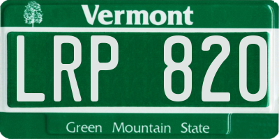 VT license plate LRP820