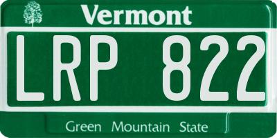 VT license plate LRP822