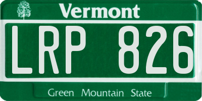 VT license plate LRP826
