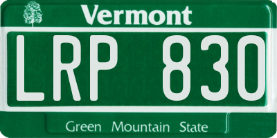 VT license plate LRP830