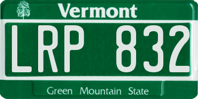 VT license plate LRP832