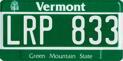 VT license plate LRP833
