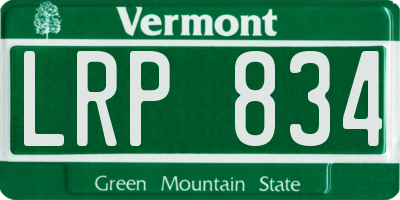VT license plate LRP834
