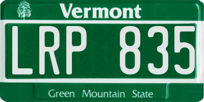 VT license plate LRP835