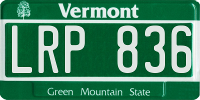 VT license plate LRP836