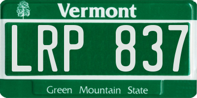 VT license plate LRP837