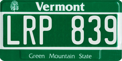 VT license plate LRP839