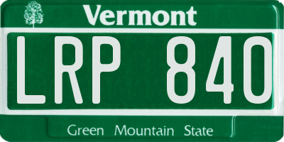 VT license plate LRP840