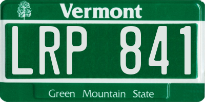 VT license plate LRP841