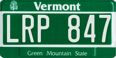 VT license plate LRP847