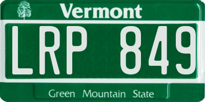 VT license plate LRP849