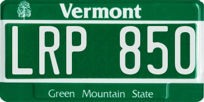VT license plate LRP850