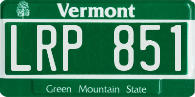 VT license plate LRP851